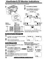 Preview for 72 page of Panasonic PVL850 - VHS-C PALMCORDER Operating Manual