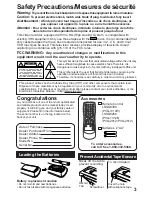 Предварительный просмотр 3 страницы Panasonic PVQ-2512 Operating Operating Instructions Manual