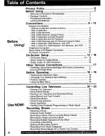 Предварительный просмотр 4 страницы Panasonic PVSS2710 - TV/HDR COMBO Operating Manual