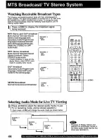 Предварительный просмотр 44 страницы Panasonic PVSS2710 - TV/HDR COMBO Operating Manual