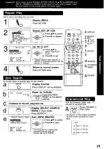 Preview for 19 page of Panasonic Quasar Omnivision VHQ040M Operating Instructions Manual