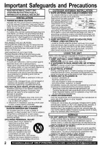 Preview for 2 page of Panasonic Quasar W-1301 Operating Instructions Manual