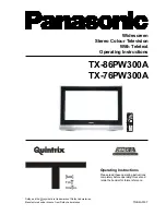 Preview for 1 page of Panasonic QUINTRIX TX-76PW300A Operating Instructions Manual