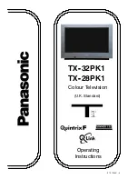 Предварительный просмотр 1 страницы Panasonic QuintrixF TX-28PK1 Operating Instructions Manual