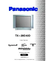 Предварительный просмотр 1 страницы Panasonic QuintrixF TX-29E40D Operating Instructions Manual