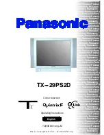 Предварительный просмотр 1 страницы Panasonic QuintrixF TX-29PS2D Operating Instructions Manual