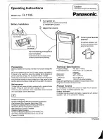 Preview for 1 page of Panasonic R-1105 Operating Instructions