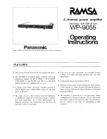 Panasonic RAMSA WP-9055 Operating Instructions Manual preview