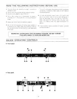 Предварительный просмотр 2 страницы Panasonic RAMSA WP-9055 Operating Instructions Manual