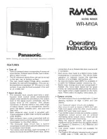 Panasonic Ramsa WR-M10A Operating Instructions Manual preview