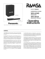 Panasonic Ramsa WS-A240 Operating Instructions Manual preview