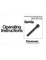 Panasonic Ramsa WX-RP110 Operating Instructions Manual preview