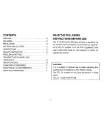 Preview for 3 page of Panasonic Ramsa WX-RP158 Operating Instructions Manual