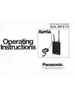 Preview for 1 page of Panasonic Ramsa WX-RP410 Operating Instructions Manual