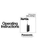 Предварительный просмотр 1 страницы Panasonic Ramsa WX-RP921 Operating Instructions Manual