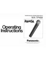 Предварительный просмотр 1 страницы Panasonic Ramsa WX-TP458 Operating Instructions Manual