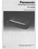 Preview for 1 page of Panasonic RC-6088 Operating Instructions Manual