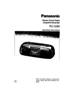 Preview for 1 page of Panasonic RC-X260 Operating Instructions Manual