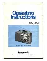 Panasonic RF-2200 Operating Instructions Manual preview
