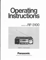 Preview for 1 page of Panasonic RF-3100 Operating Instructions Manual