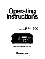 Preview for 1 page of Panasonic RF-4800 Operating Instructions Manual