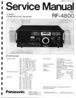 Panasonic RF -4800 Service Manual предпросмотр