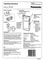 Preview for 1 page of Panasonic RF-521 Operating Manual
