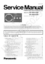 Preview for 1 page of Panasonic RF-800UGA Service Manual