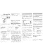 Preview for 1 page of Panasonic RF-H7 Operating Instructions