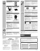 Preview for 2 page of Panasonic RF-SW100 Operating Instructions