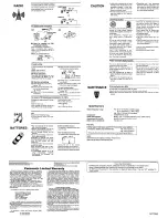 Preview for 2 page of Panasonic RF-SW70 Operating Instructions