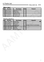 Preview for 8 page of Panasonic RG-C811A Service Manual