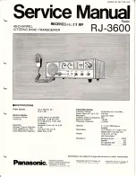 Предварительный просмотр 1 страницы Panasonic RJ-3600 Service Manual