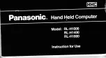 Preview for 1 page of Panasonic RL-H1000 Instructions For Use Manual