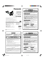 Panasonic RP HC50 Operating Instructions preview