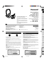 Panasonic RP-HC70 Operating Instructions Manual preview