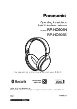 Предварительный просмотр 1 страницы Panasonic RP-HD505B Operating Instructions Manual