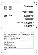 Предварительный просмотр 1 страницы Panasonic RP-SDN16GU1A Operating Instructions Manual