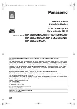 Предварительный просмотр 1 страницы Panasonic RP-SDRC08GAK Owner'S Manual