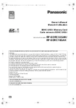 Panasonic RP-SDRC16GAK Owner'S Manual предпросмотр