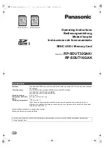 Предварительный просмотр 1 страницы Panasonic RP-SDUT16GAK Operating Instructions Manual