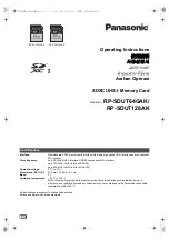 Panasonic RP-SDUT64GAK Operating Instructions Manual предпросмотр