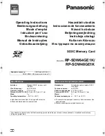 Panasonic RP-SDW48GE1K Operating Instructions Manual preview