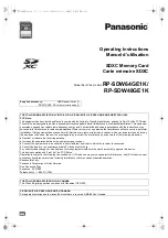 Panasonic RP-SDW64GE1K Operating Instructions Manual предпросмотр