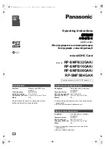 Panasonic RP-SMFB16GAK Operating Instructions Manual предпросмотр