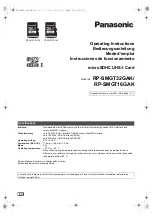 Предварительный просмотр 1 страницы Panasonic RP-SMGT32GAK Operating Instructions Manual