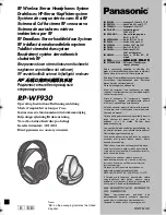 Panasonic RP WF930 Operating Instructions Manual preview