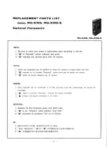 Предварительный просмотр 9 страницы Panasonic RQ-218S-E Service Manual