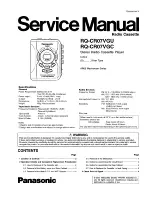 Panasonic RQ-CR07VGC Service Manual preview