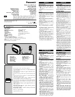 Предварительный просмотр 1 страницы Panasonic RQ-CW05 Operating Instructions